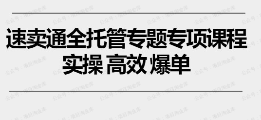 速卖通全托管专题专项课程(软件用户专享)-达天社软件指定官方网站