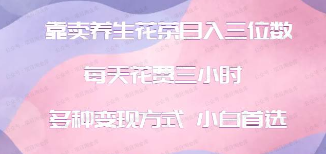 靠卖养生花茶日入三位数,每天花费三小时,多种变现方式(软件用户专享)-达天社软件指定官方网站
