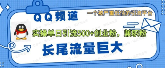 QQ频道靠长尾流量每日引流创业粉500+(软件用户专享)-达天社软件指定官方网站