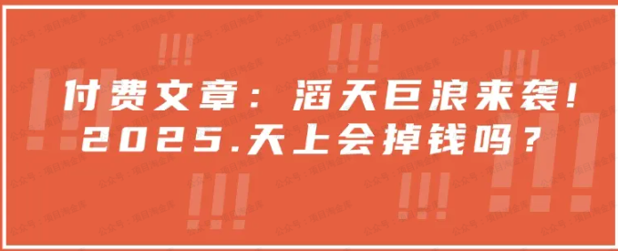 付费-滔天巨浪来袭!2025,天上会掉钱吗?(软件用户专享)-达天社软件指定官方网站