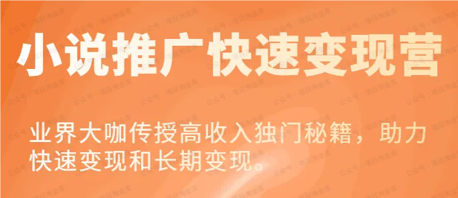 小说推广快速变现营—业界大咖传授高收入独门秘籍(软件用户专享)-达天社软件指定官方网站