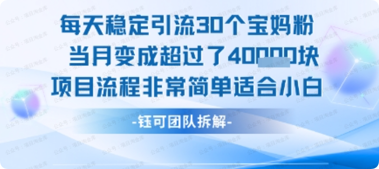每天稳定引流30个人 当月变成超过了4个W项目流程非常简单适合小白-杨北资源网